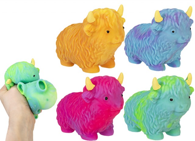 SQUISHY HIGHLAND COW 10cm In espo da 12pz 4ass…x12…x96